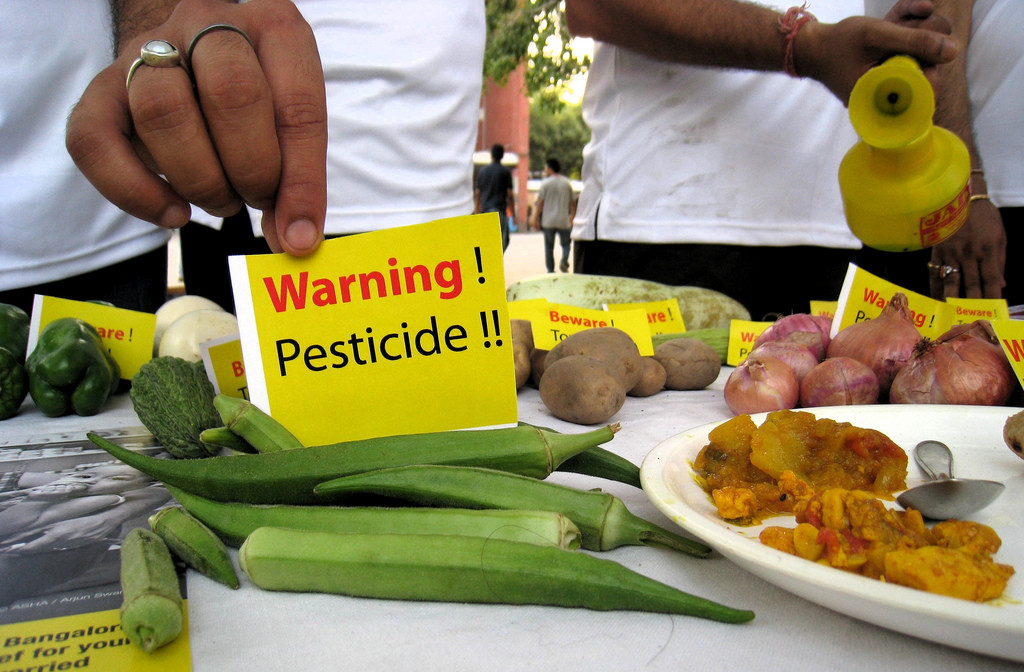 fruits and vegetables with pesticides
